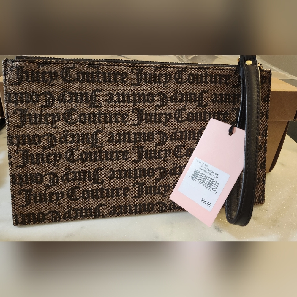 NWT Juicy Couture Coated canvas large logo wristlet/clutch - Picture 10 of 10